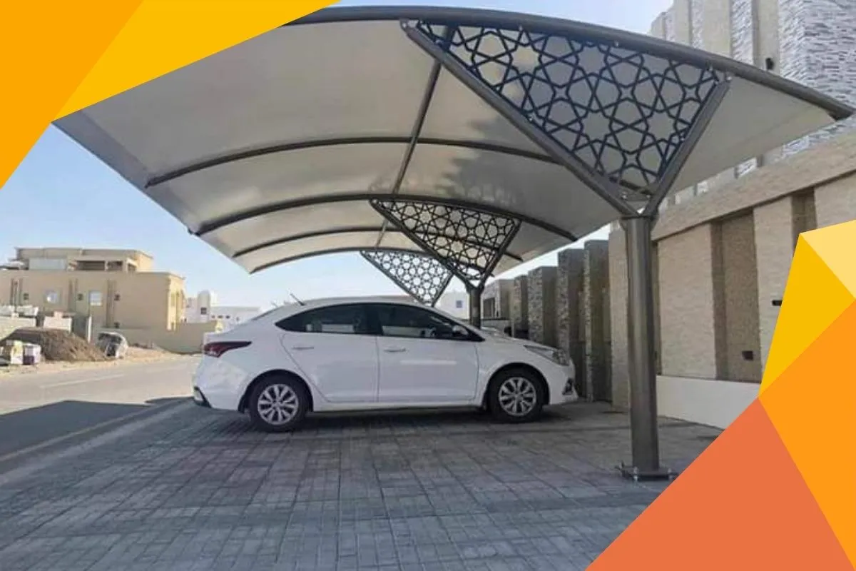 2.Arch design car parking shades